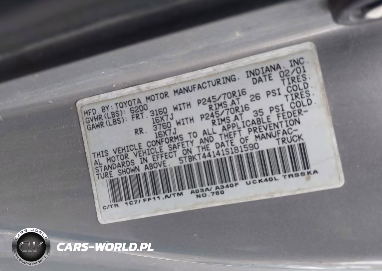 2001 Toyota Tundra Sr5 V8 VIN:5TBKT44141S181590 - 9