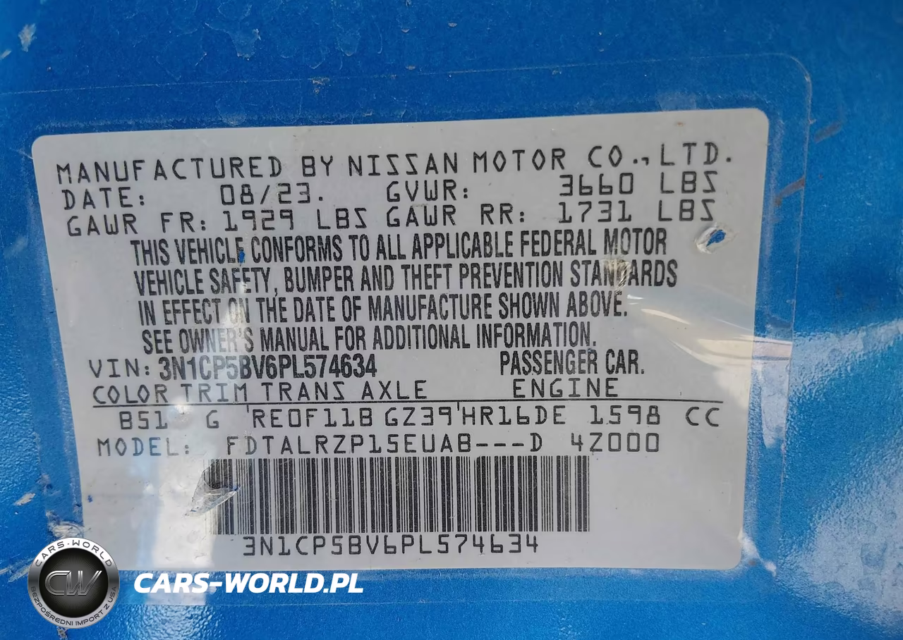 2023 Nissan Kicks S Xtronic Cvt VIN:3N1CP5BV6PL574634 - 9