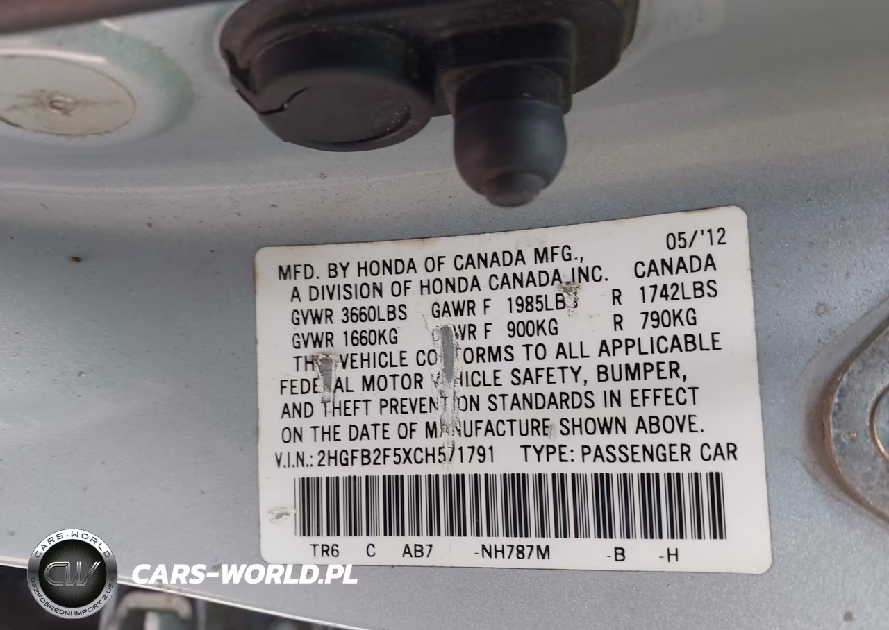 2012 Honda Civic Lx VIN:2HGFB2F5XCH571791 - 9