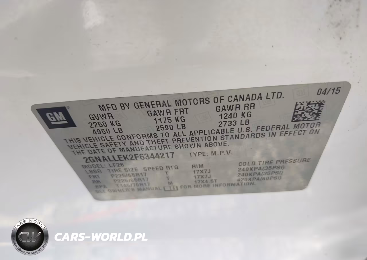 2015 Chevrolet Equinox L VIN:2GNALLEK2F6344217 - 9
