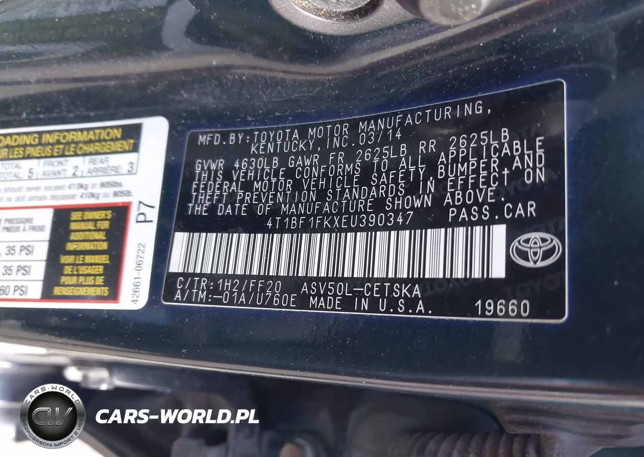 2014 Toyota Camry Se VIN:4T1BF1FKXEU390347 - 9
