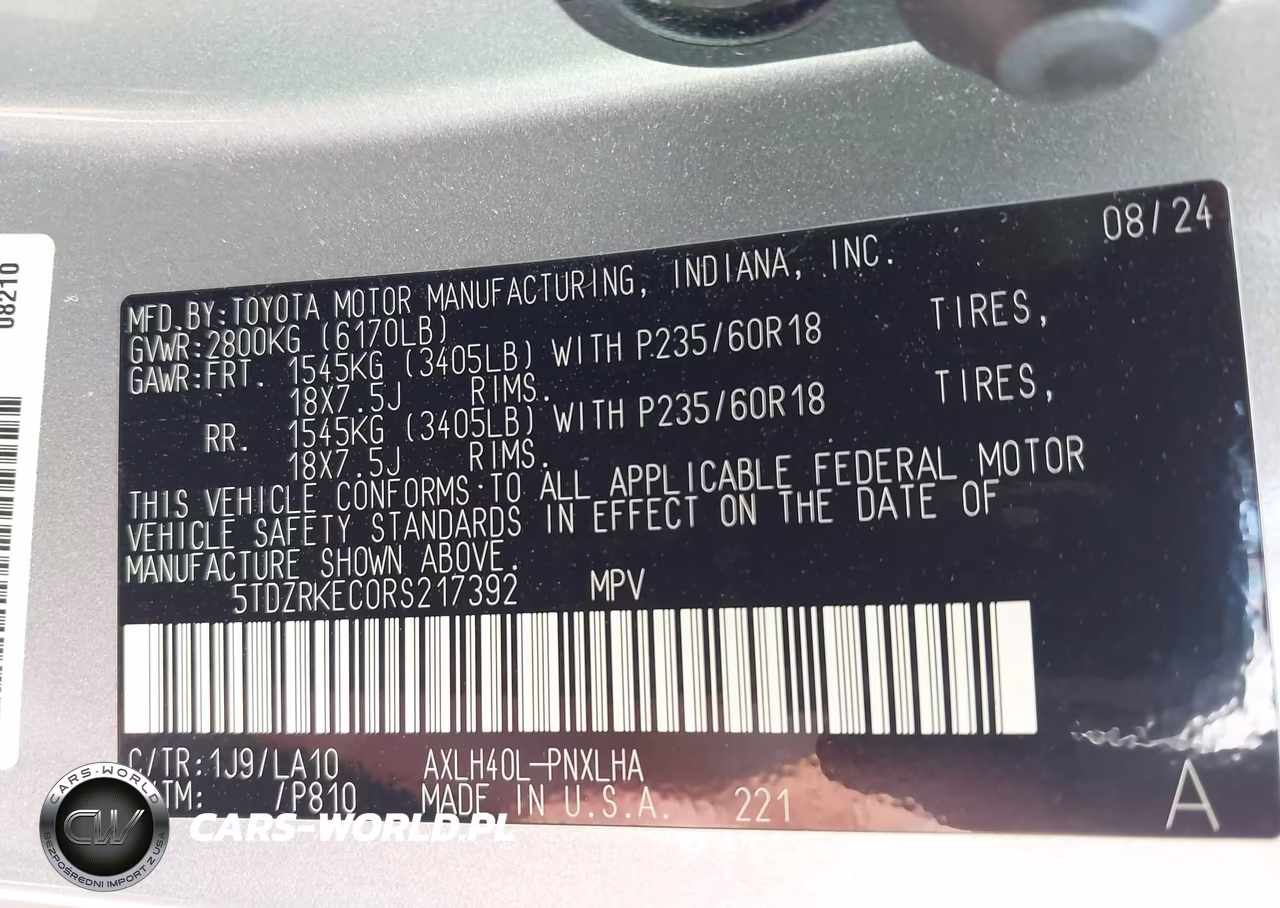 2024 Toyota Sienna Limited VIN:5TDZRKEC0RS217392 - 9