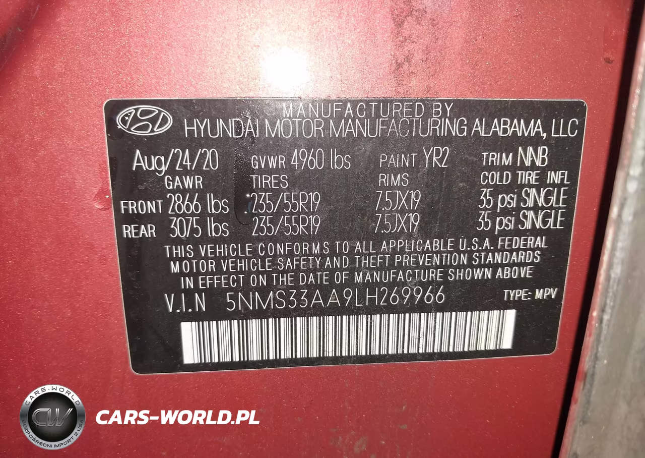 2020 Hyundai Santa Fe Sel 2.0T VIN:5NMS33AA9LH269966 - 9