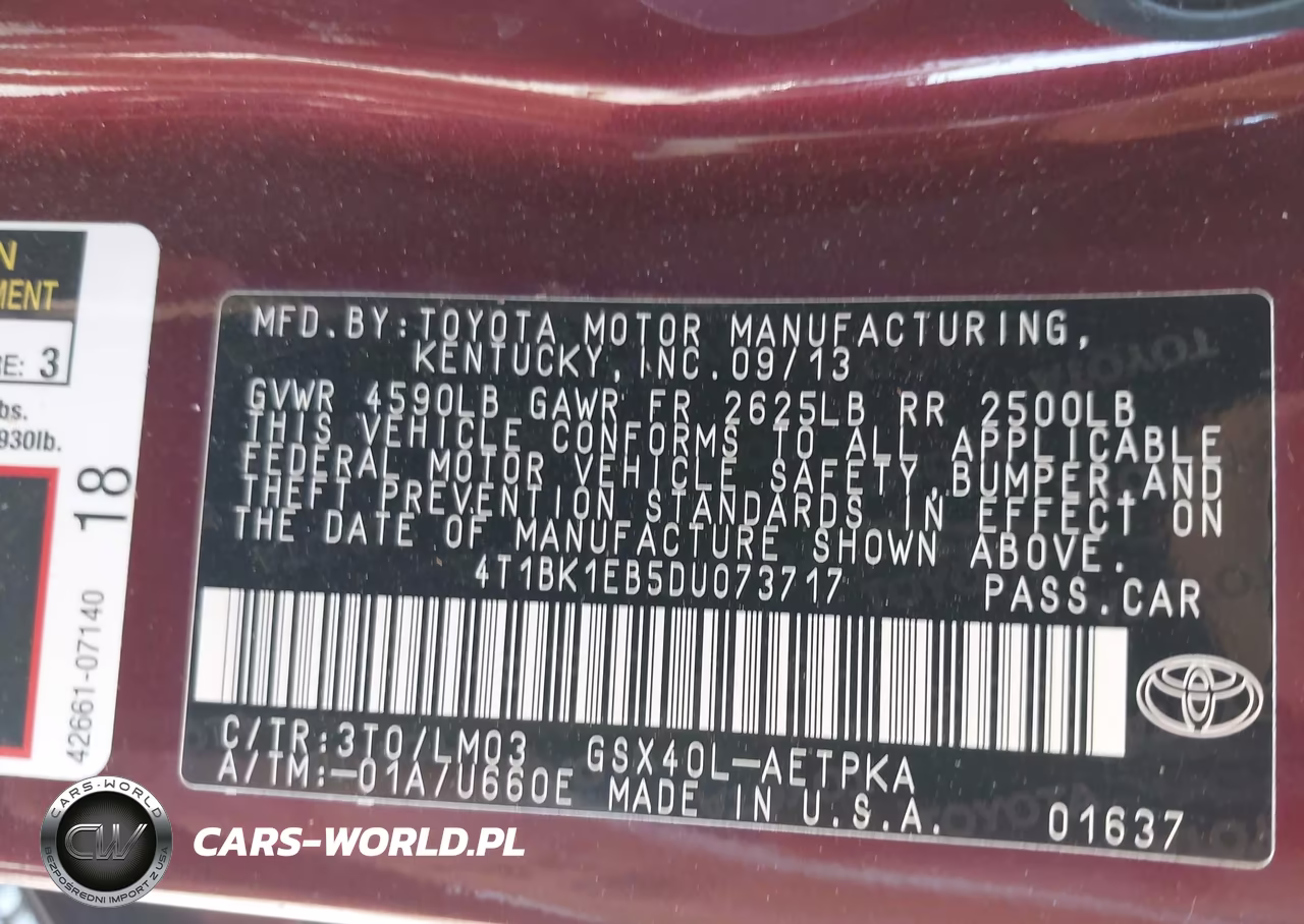 2013 Toyota Avalon Limited VIN:4T1BK1EB5DU073717 - 9