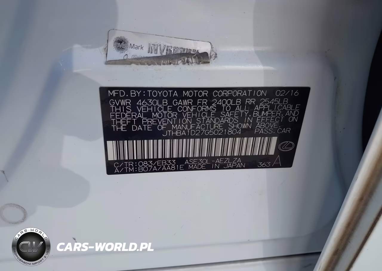 2016 Lexus Is 200T VIN:JTHBA1D27G5021804 - 9