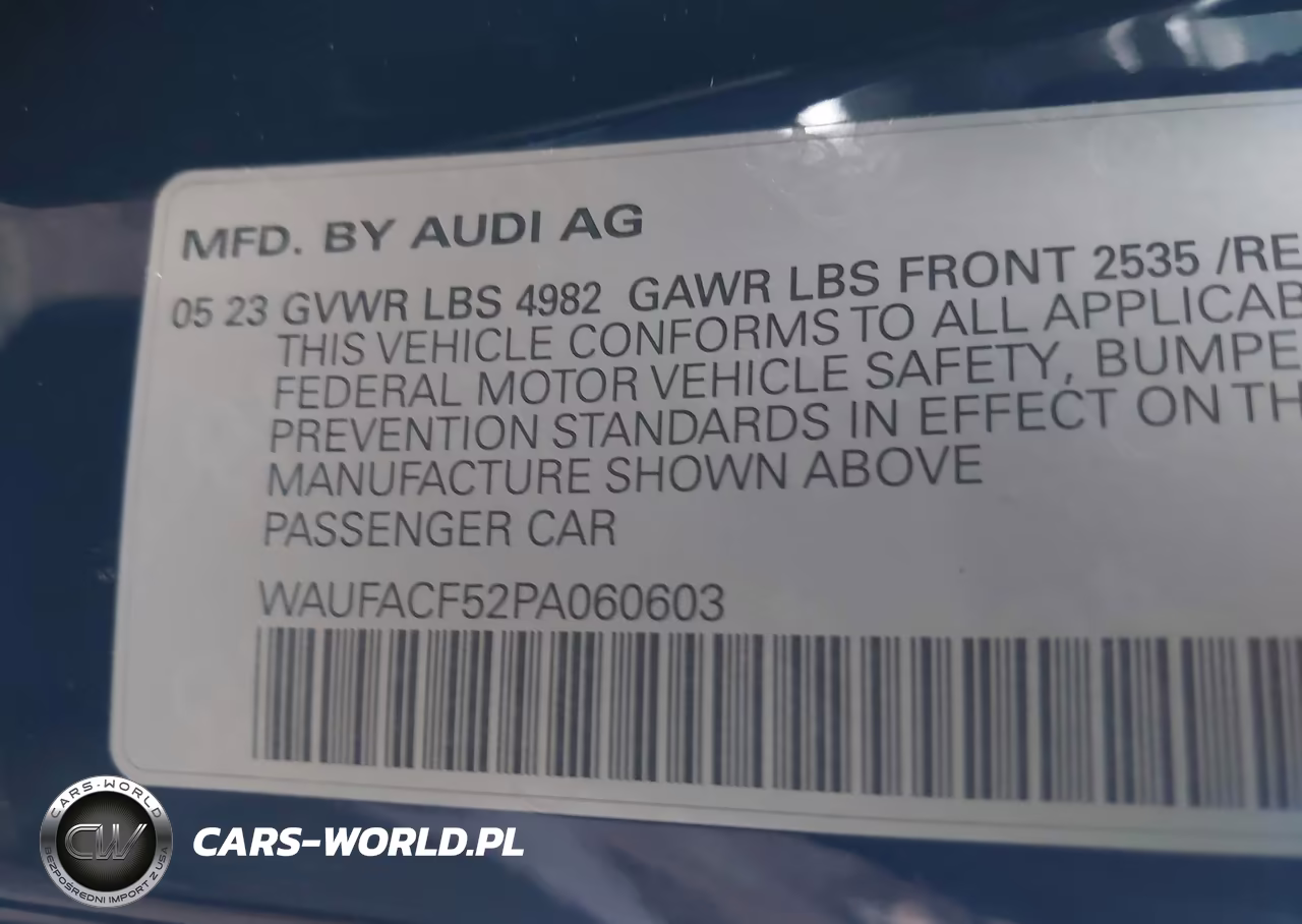2023 Audi A5 Sportback Premium Plus 45 Tfsi S Line Quattro S Tronic VIN:WAUFACF52PA060603 - 9