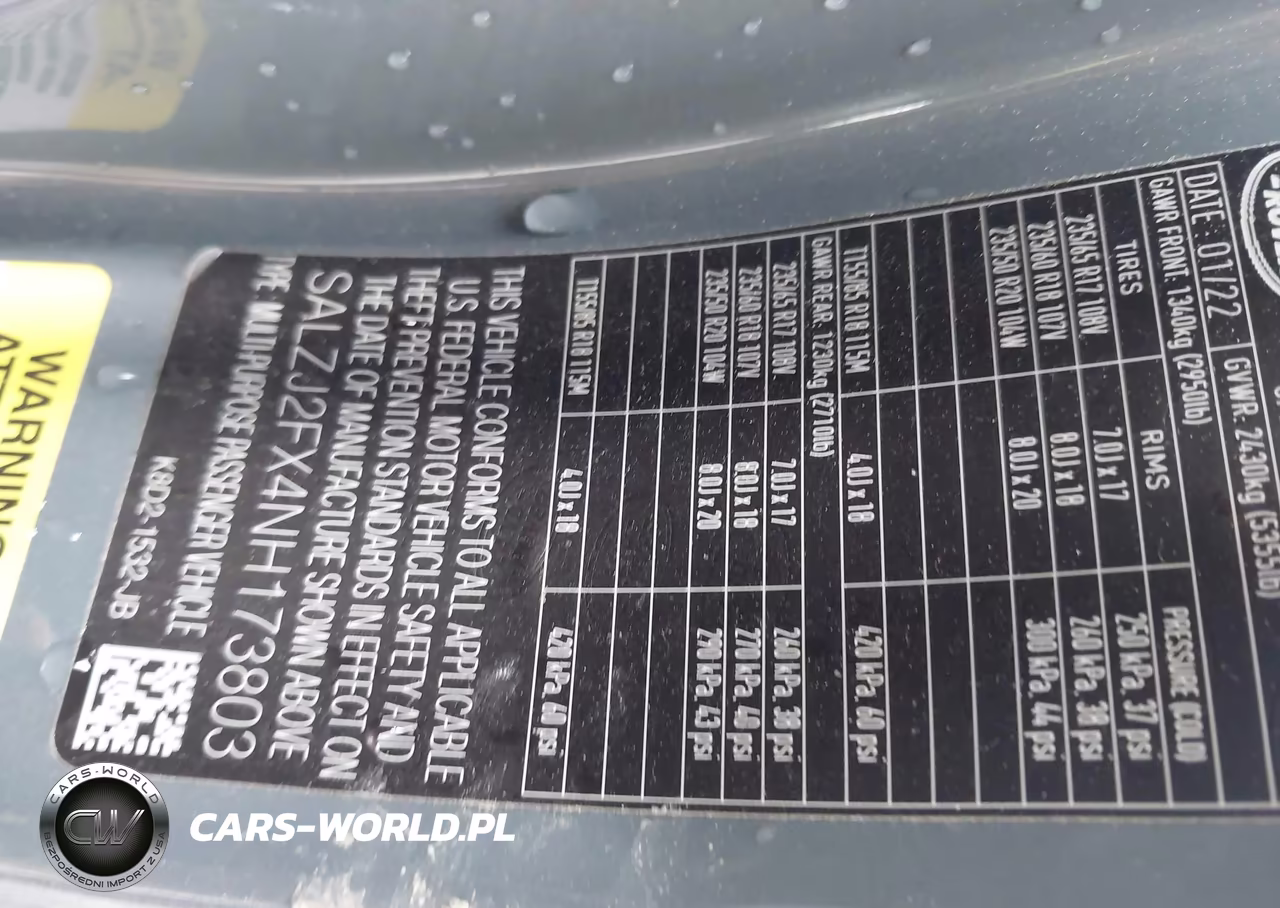 2022 Land Rover Range Rover Evoque S VIN:SALZJ2FX4NH173803 - 9
