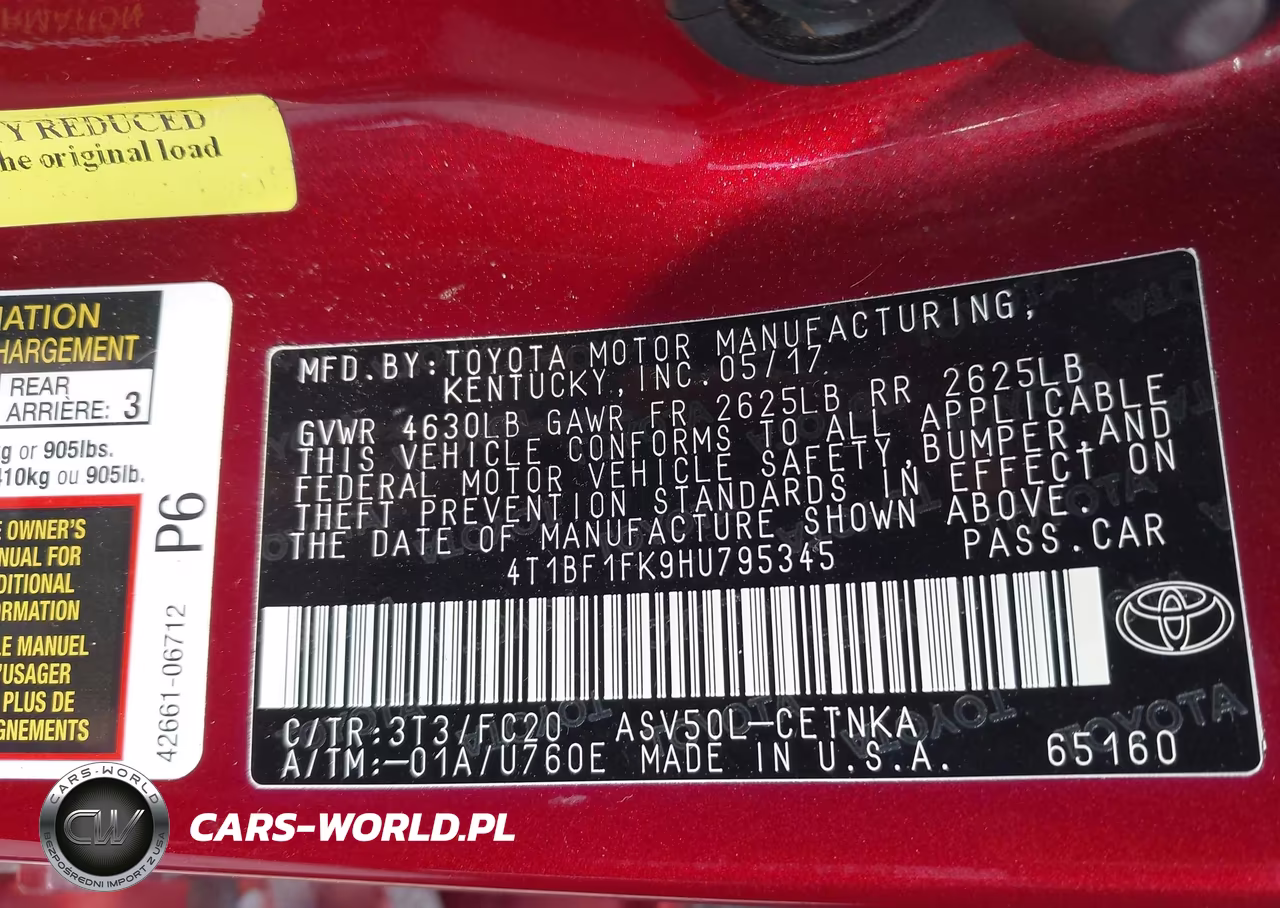2017 Toyota Camry Le VIN:4T1BF1FK9HU795345 - 9