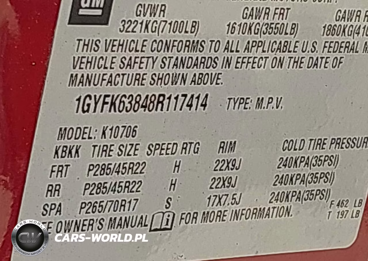 2008 Cadillac Escalade Standard VIN:1GYFK63848R117414 - 9