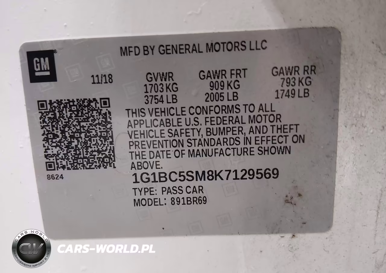 2019 Chevrolet Cruze Ls VIN:1G1BC5SM8K7129569 - 9