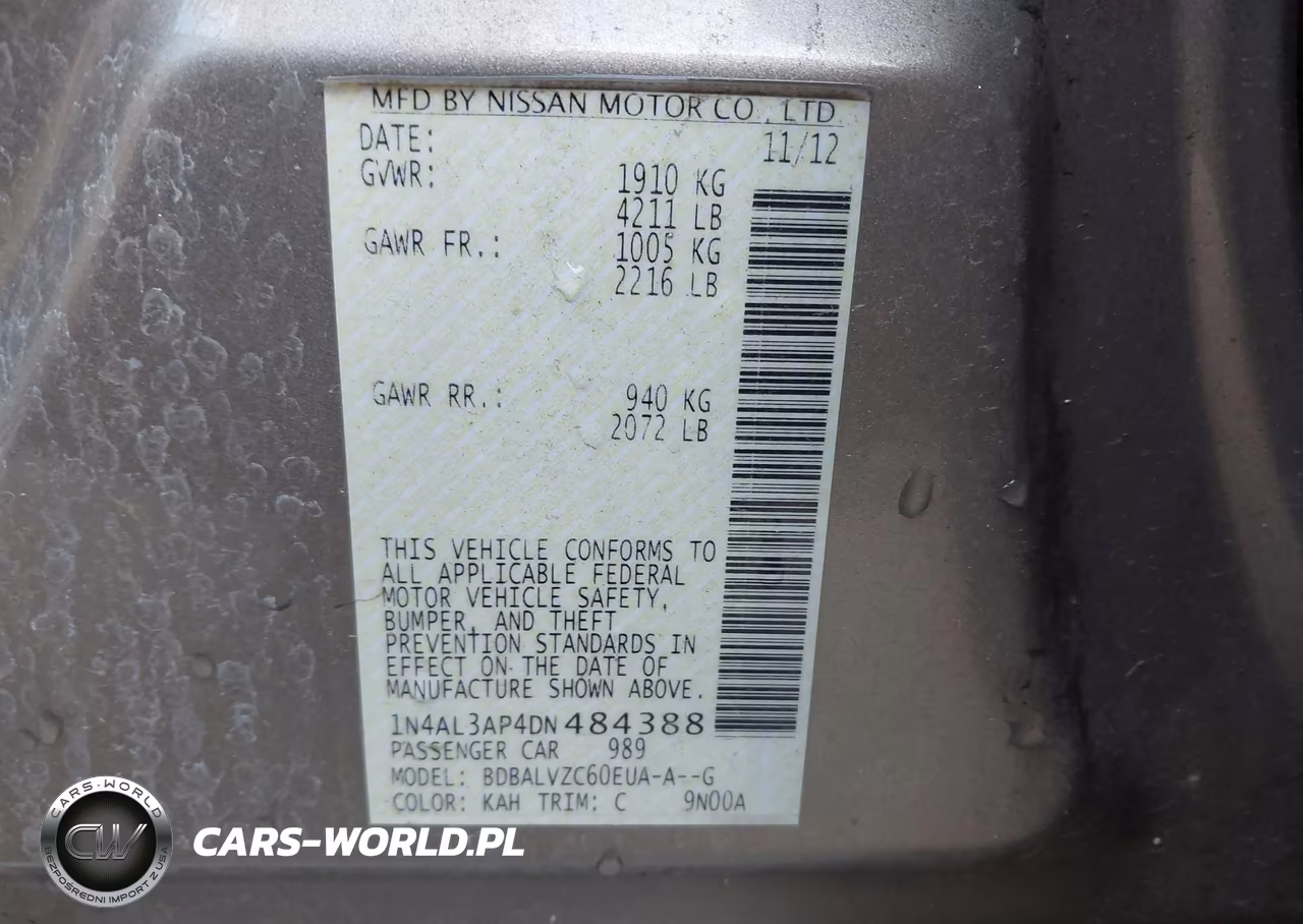 2013 Nissan Altima 2.5 Sl VIN:1N4AL3AP4DN484388 - 9