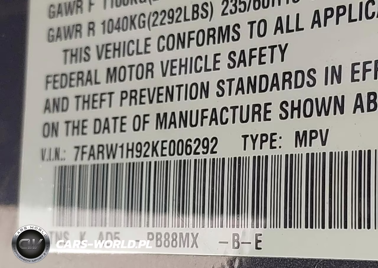 2019 Honda Cr-V Touring VIN:7FARW1H92KE006292 - 9