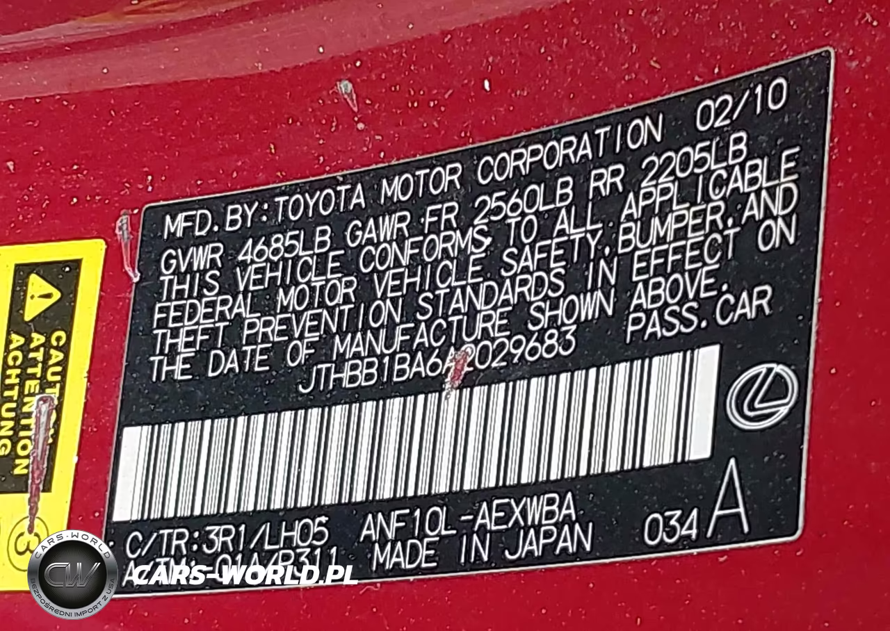2010 Lexus Hs 250H Premium VIN:JTHBB1BA6A2029683 - 9