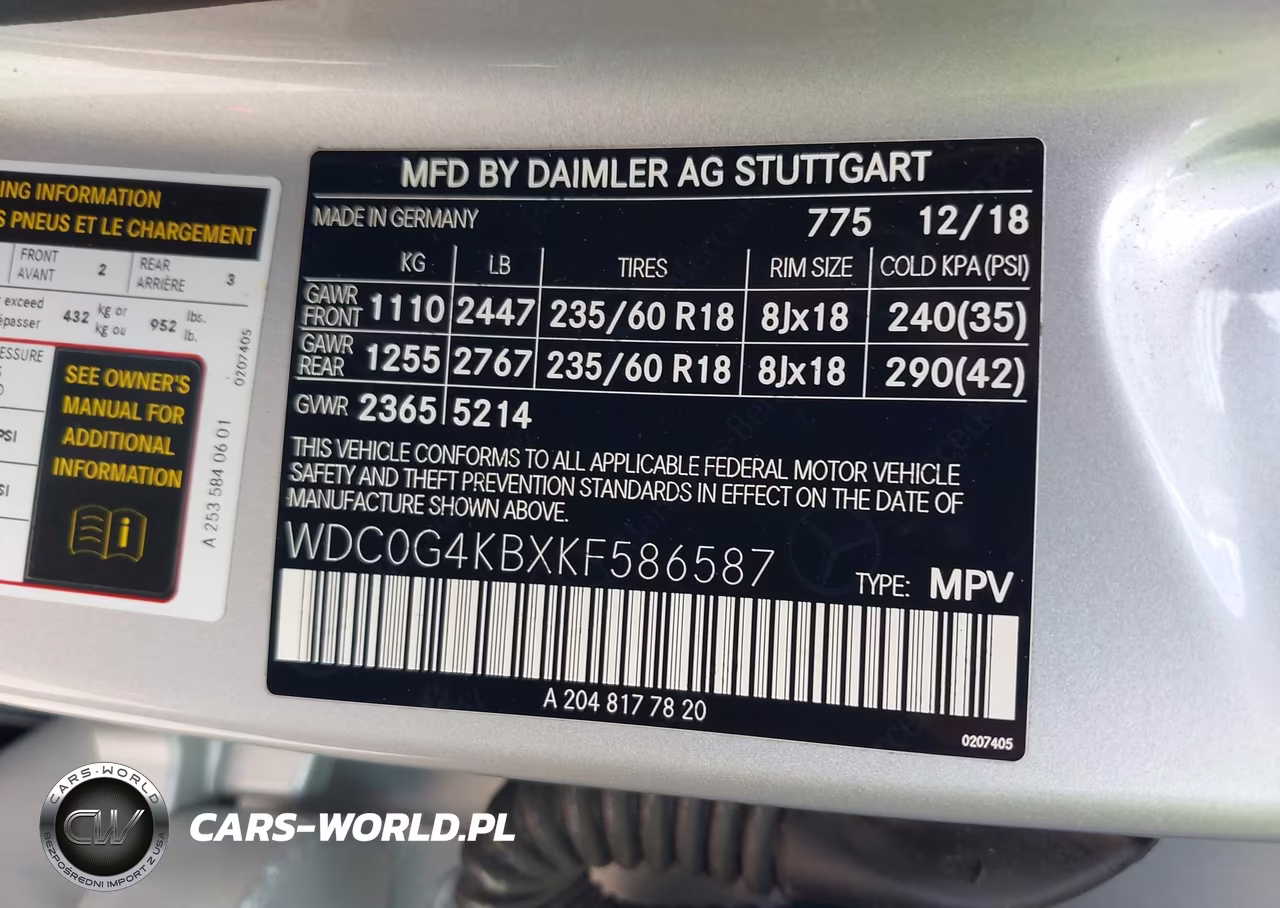 2019 Mercedes-Benz Glc 300 4Matic VIN:WDC0G4KBXKF586587 - 9