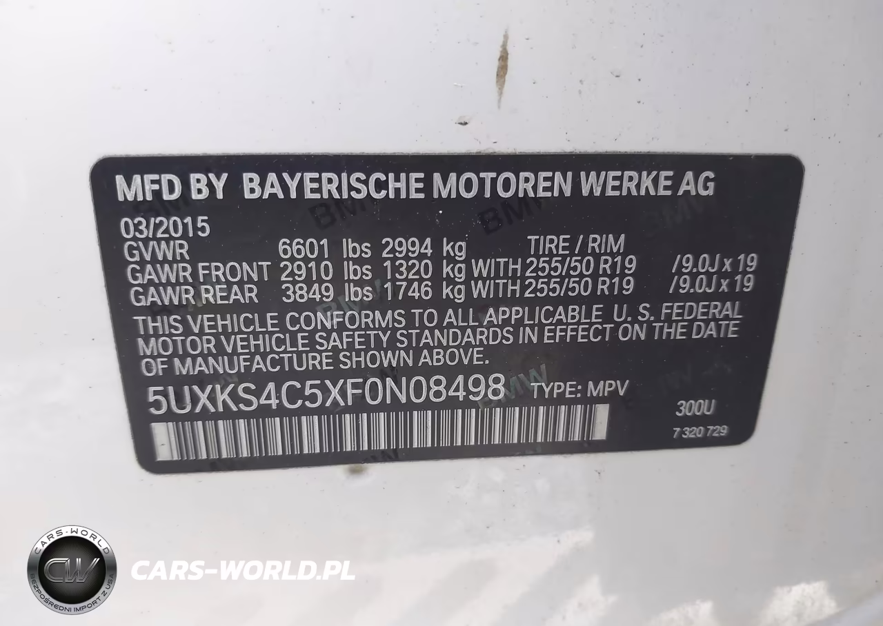 2015 BMW X5 xDrive35D VIN:5UXKS4C5XF0N08498 - 9