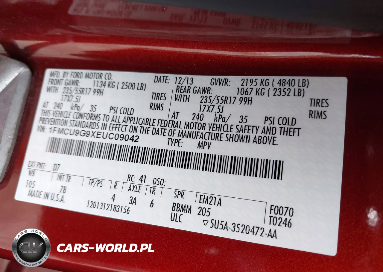 2014 Ford Escape Se VIN:1FMCU9G9XEUC09042 - 9