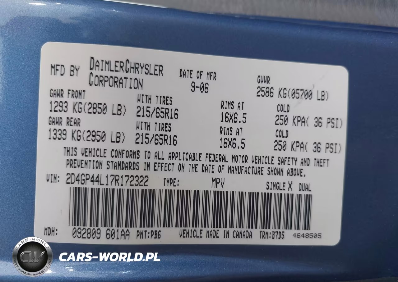 2007 Dodge Grand Caravan Sxt VIN:2D4GP44L17R172322 - 9