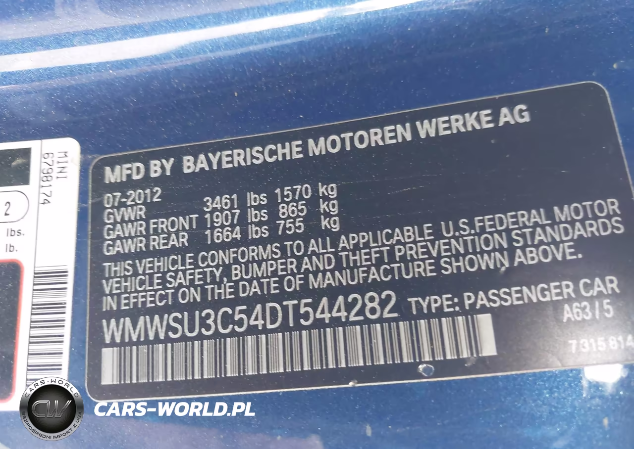 2013 Mini Hardtop Cooper VIN:WMWSU3C54DT544282 - 9