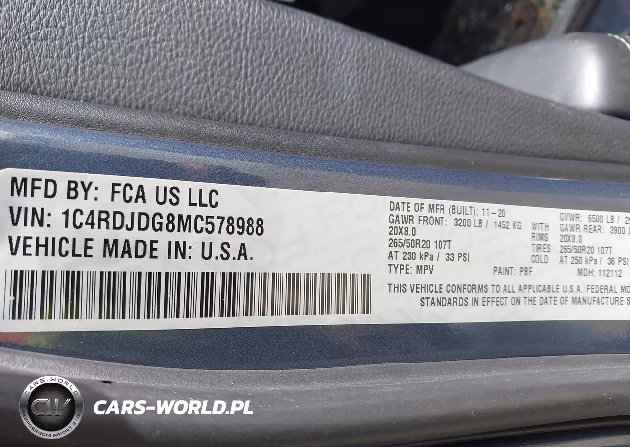 2021 Dodge Durango Gt Plus Awd VIN:1C4RDJDG8MC578988 - 9