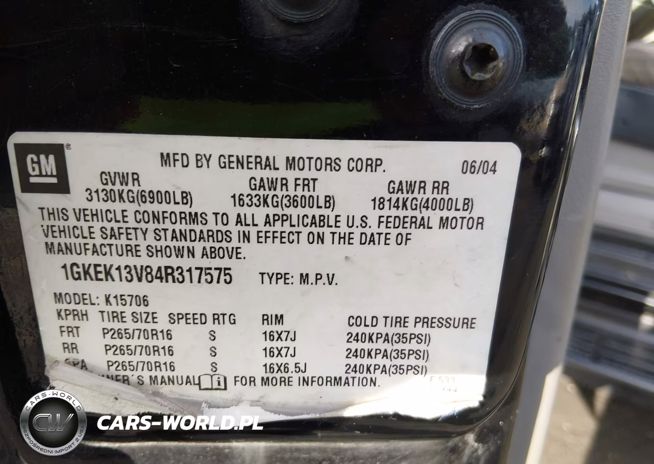 2004 GMC Yukon Sle VIN:1GKEK13V84R317575 - 9