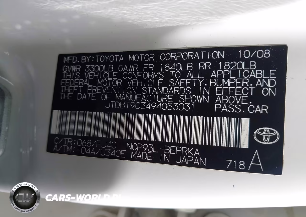 2009 Toyota Yaris VIN:JTDBT903494053031 - 9