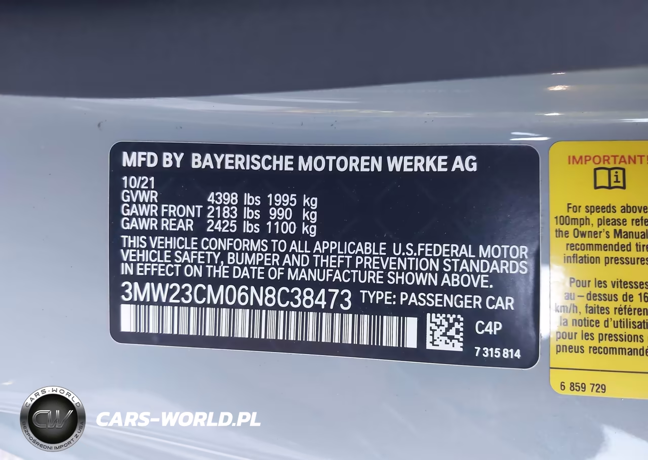 2022 BMW 230 I VIN:3MW23CM06N8C38473 - 9