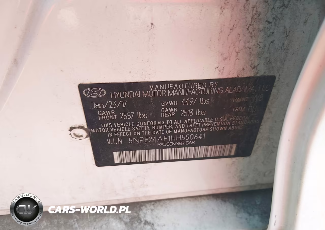 2017 Hyundai Sonata Se VIN:5NPE24AF1HH550641 - 9