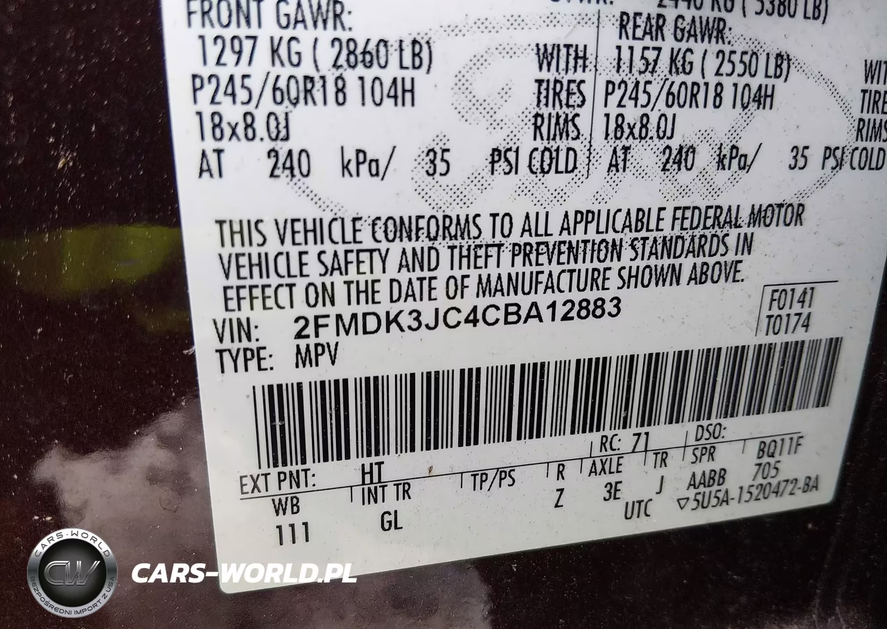 2012 Ford Edge Sel VIN:2FMDK3JC4CBA12883 - 9