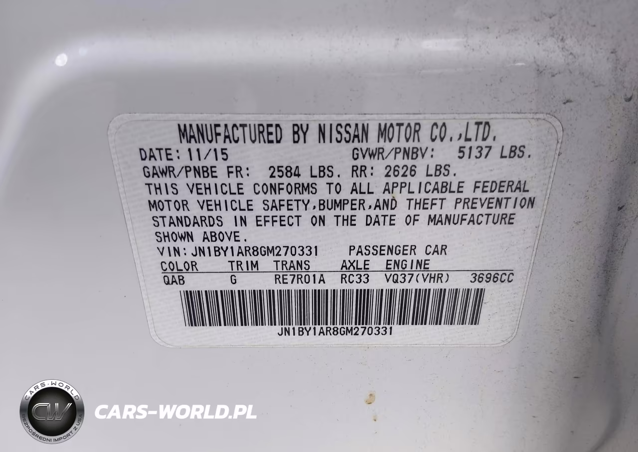 2016 Infiniti Q70 3.7X VIN:JN1BY1AR8GM270331 - 9