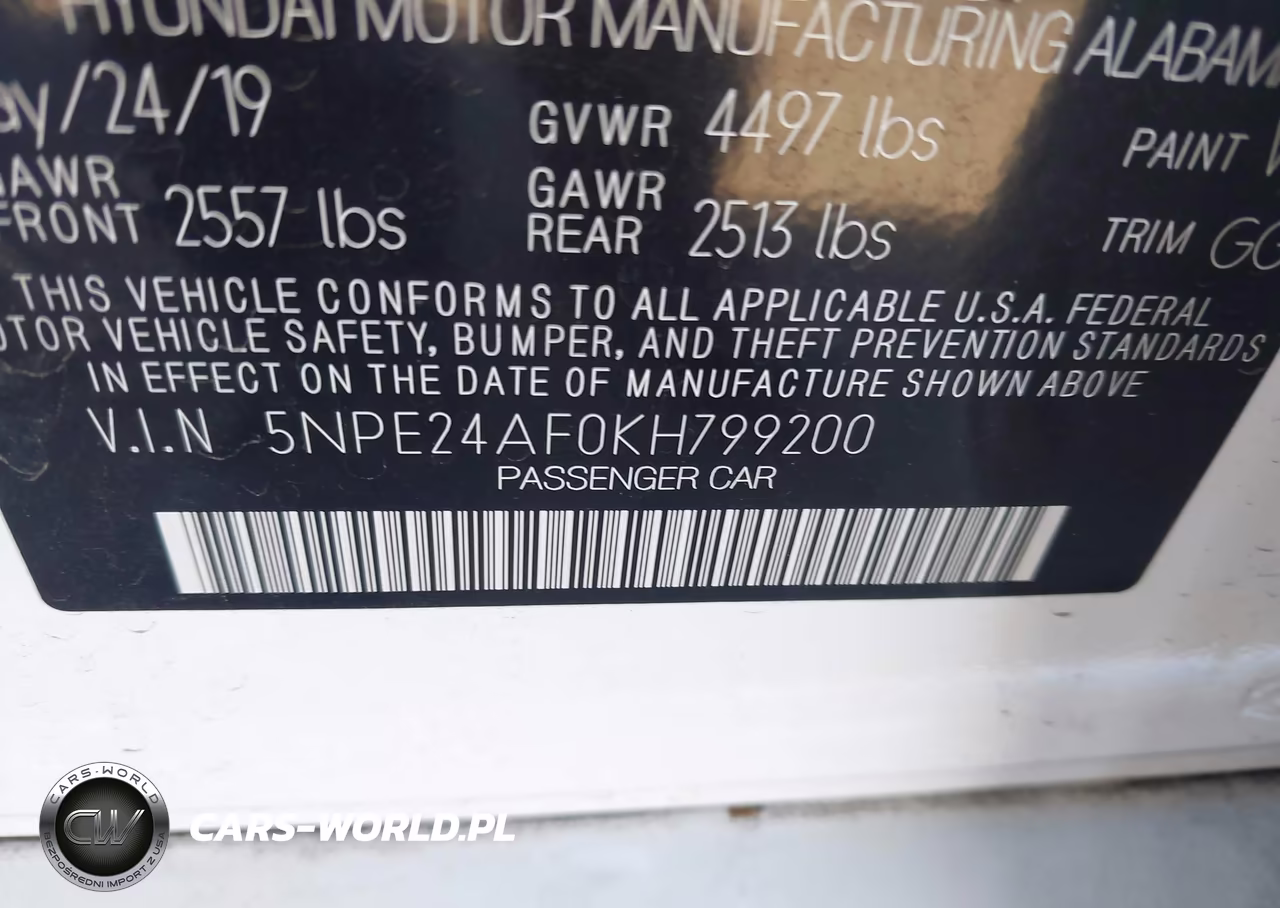 2019 Hyundai Sonata Se VIN:5NPE24AF0KH799200 - 9