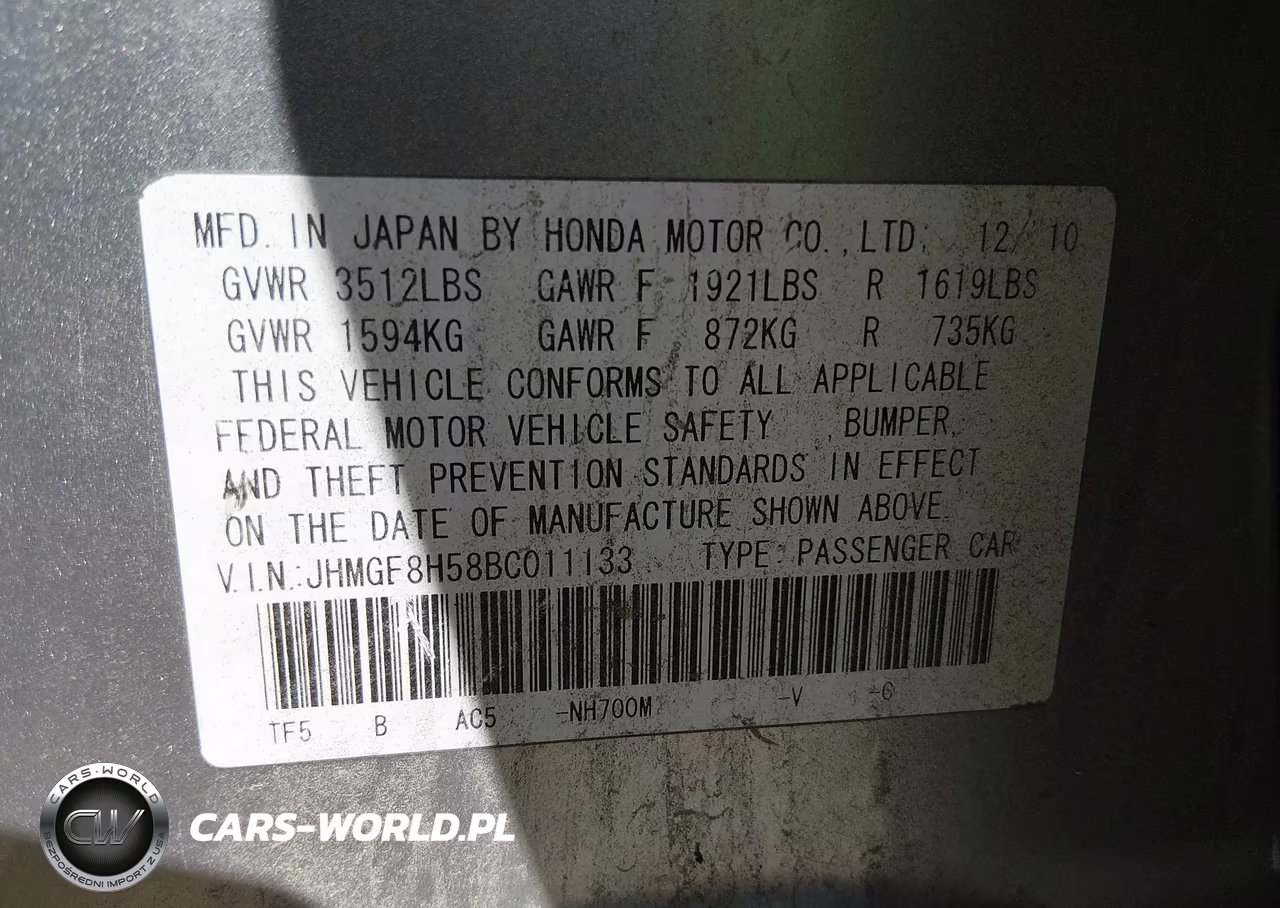2011 Honda Fit Sport VIN:JHMGE8H58BC011133 - 9
