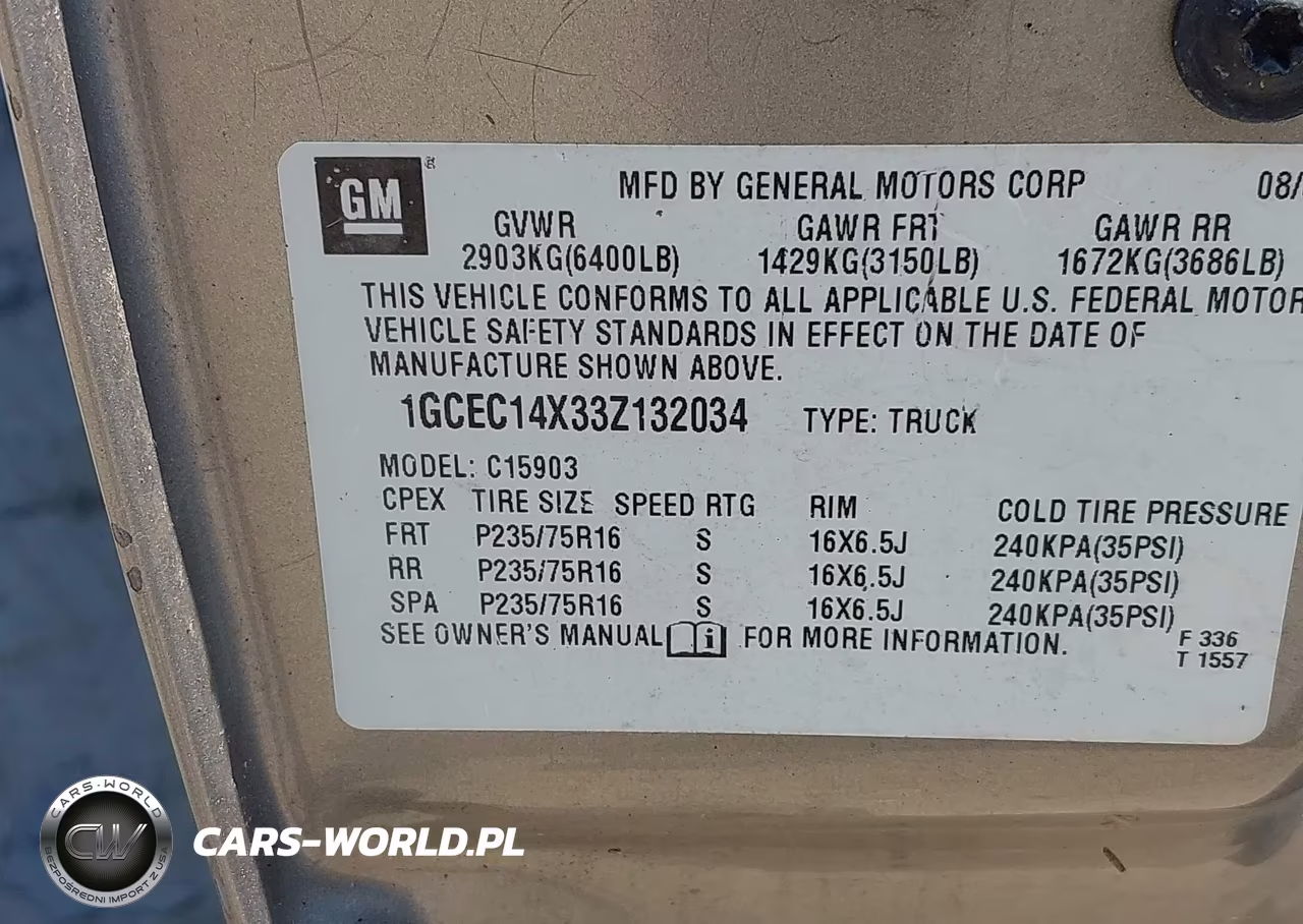 2003 Chevrolet Silverado 1500 Work Truck VIN:1GCEC14X33Z132034 - 9