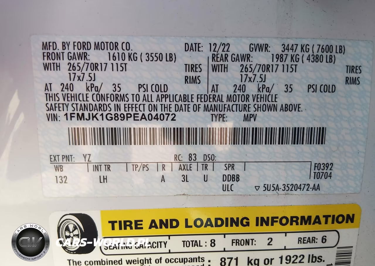 2023 Ford Expedition Xl Max VIN:1FMJK1G89PEA04072 - 9