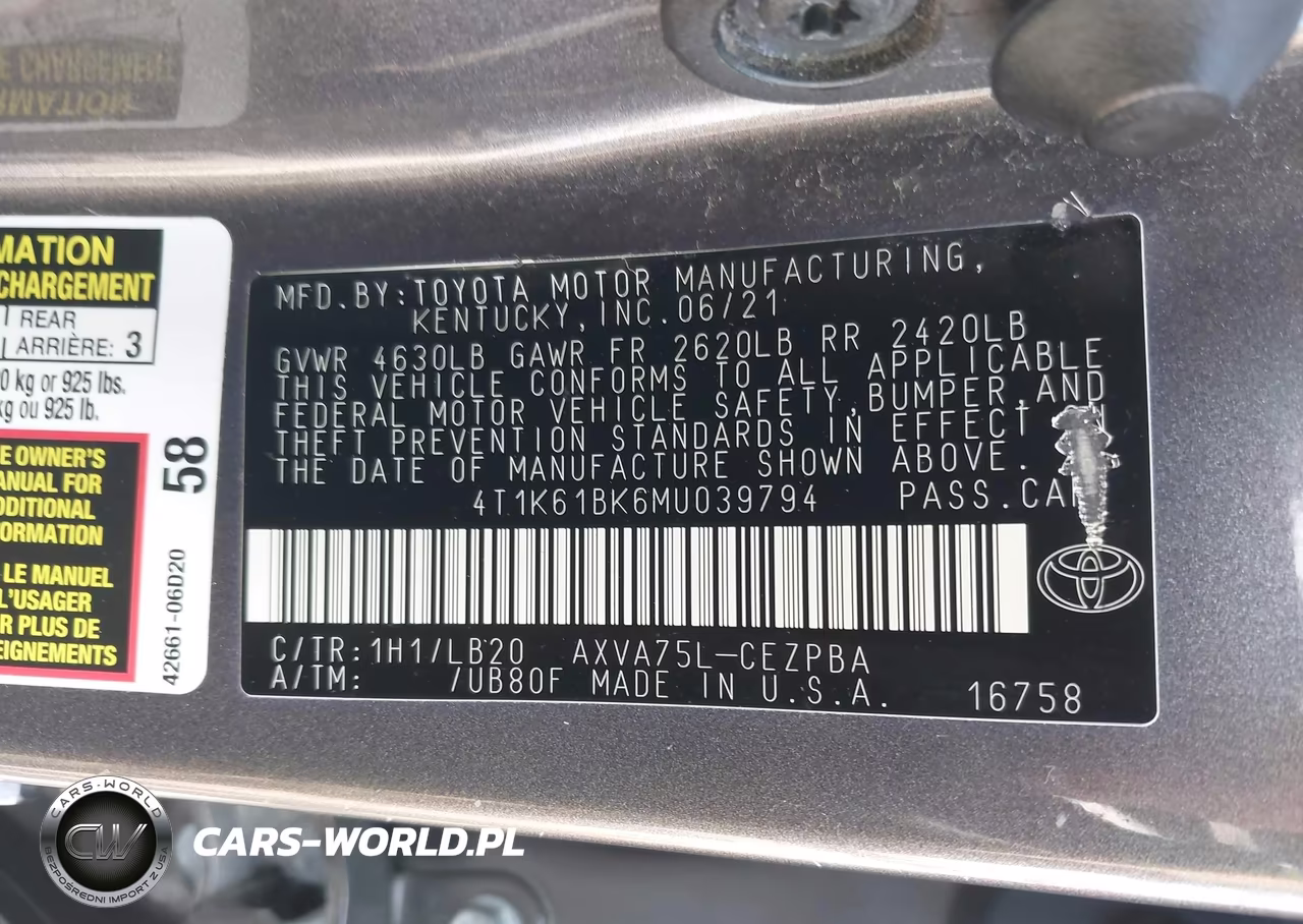 2021 Toyota Camry Xse Awd VIN:4T1K61BK6MU039794 - 9