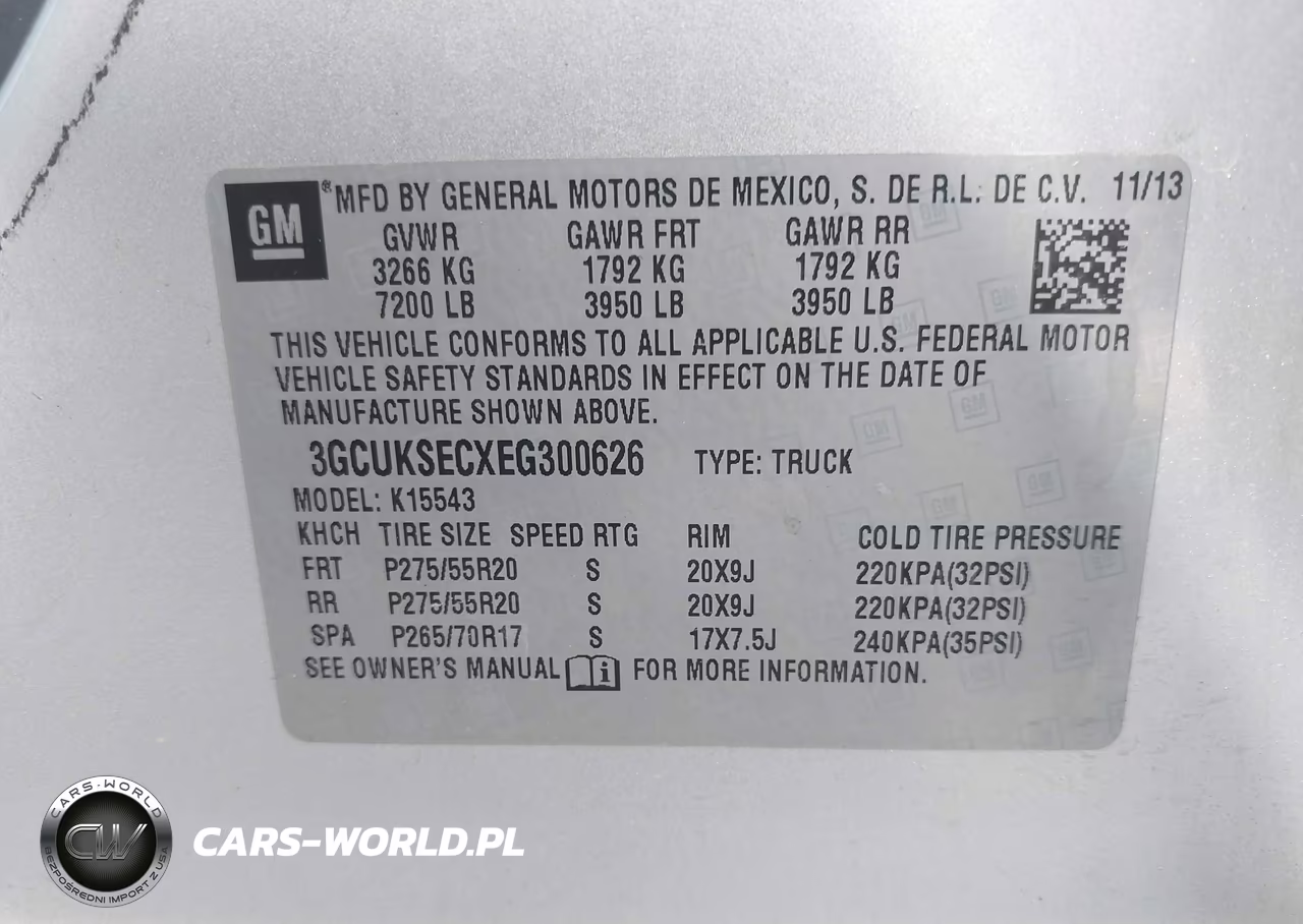 2014 Chevrolet Silverado 1500 1Lz VIN:3GCUKSECXEG300626 - 9