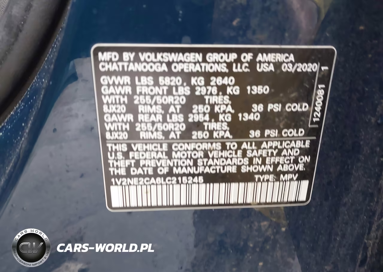 2020 Volkswagen Atlas Cross Sport 3.6L V6 Sel Premium VIN:1V2NE2CA6LC215245 - 9