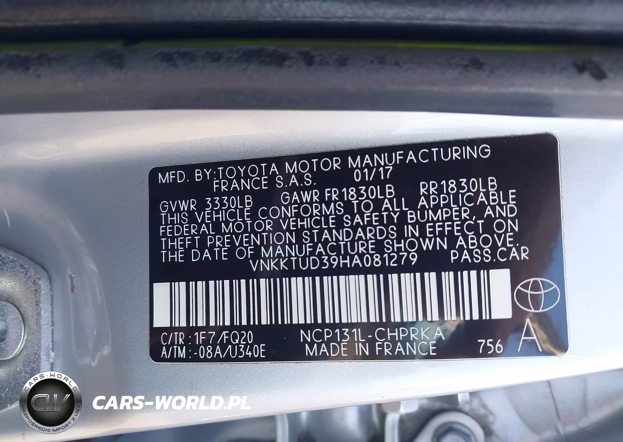 2017 Toyota Yaris L VIN:VNKKTUD39HA081279 - 9