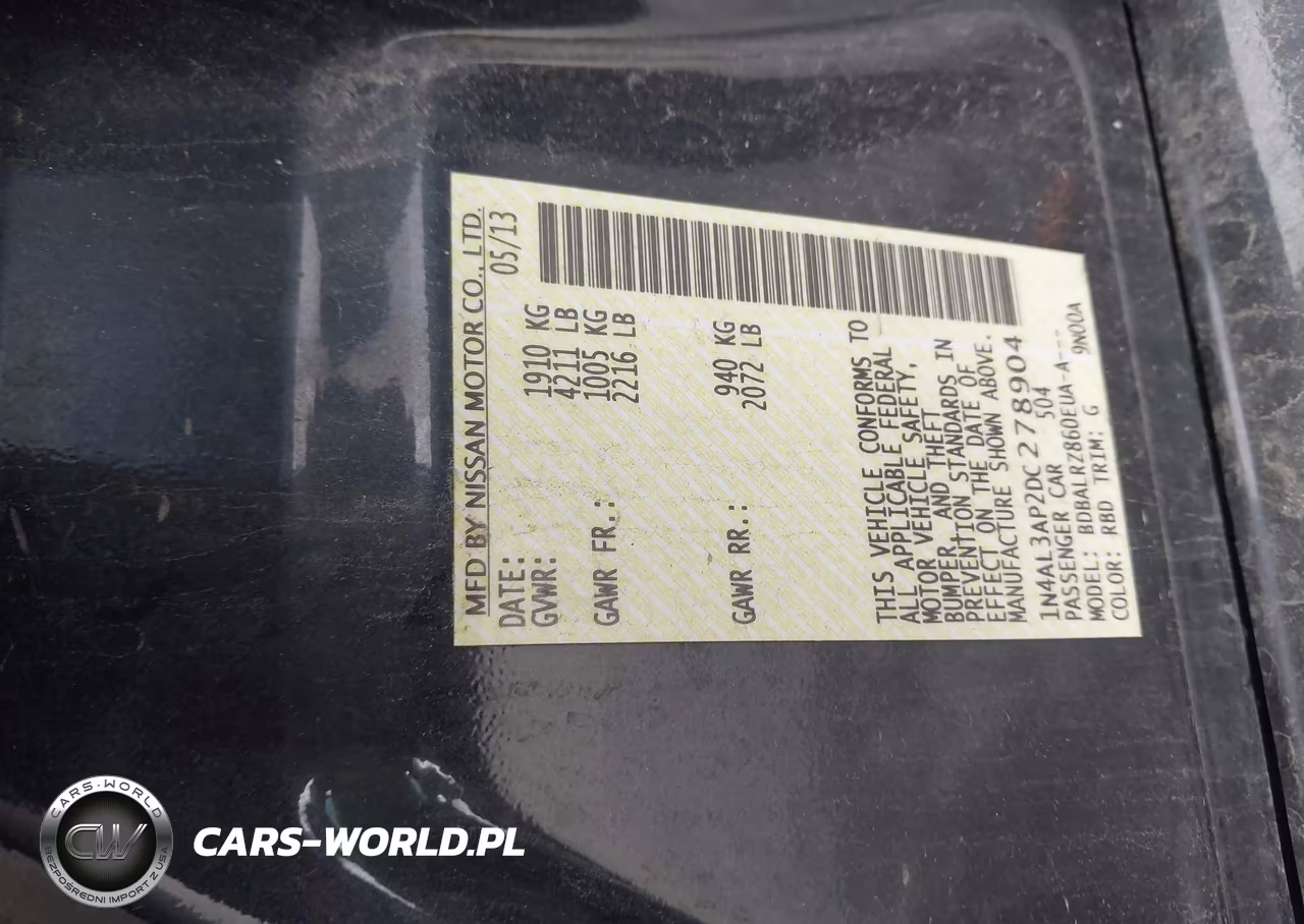 2013 Nissan Altima 2.5 S VIN:1N4AL3AP2DC278904 - 9