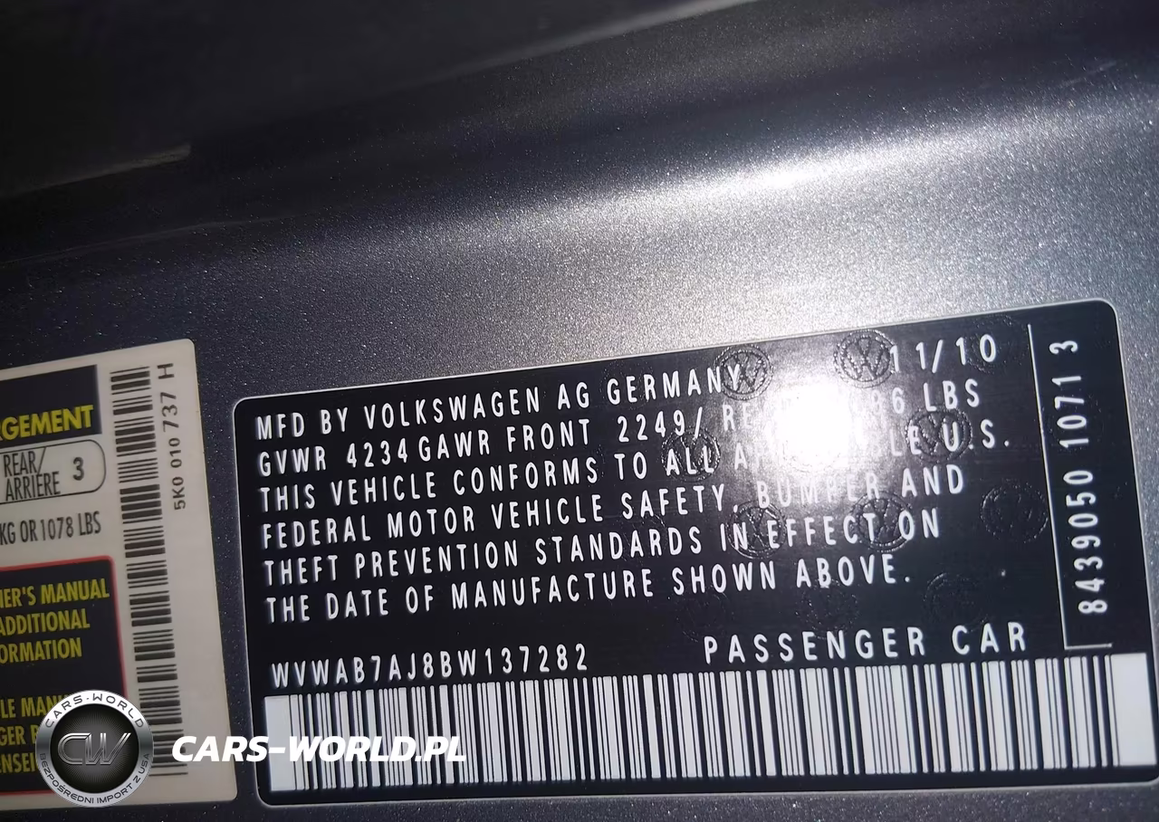 2011 Volkswagen Golf 2.5L 2-Door VIN:WVWAB7AJ8BW137282 - 9