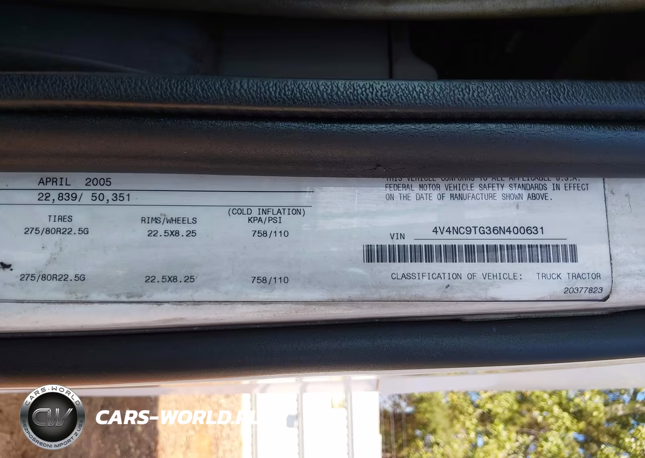 2006 Volvo Vn VIN:4V4NC9TG36N400631 - 8
