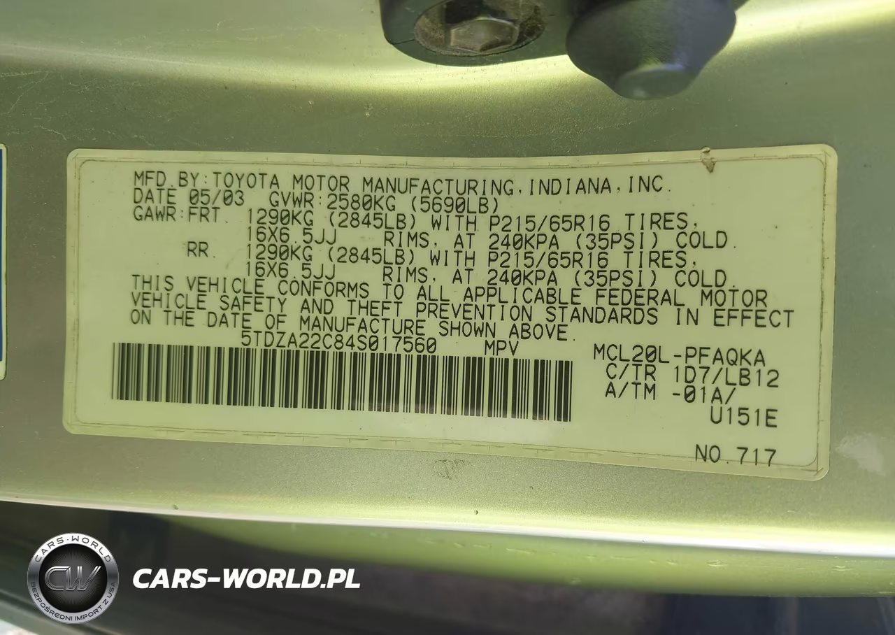 2004 Toyota Sienna Xle VIN:5TDZA22C84S017560 - 9
