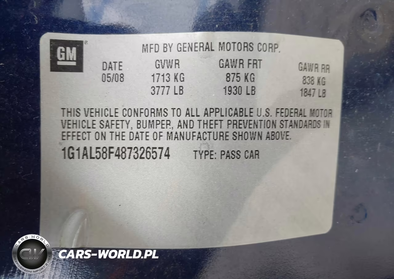 2008 Chevrolet Cobalt Lt VIN:1G1AL58F487326574 - 9