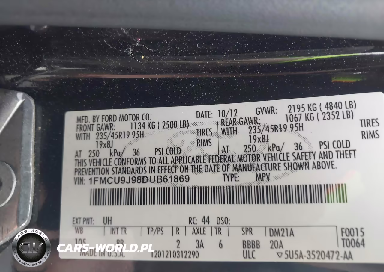 2013 Ford Escape Titanium VIN:1FMCU9J98DUB61869 - 9