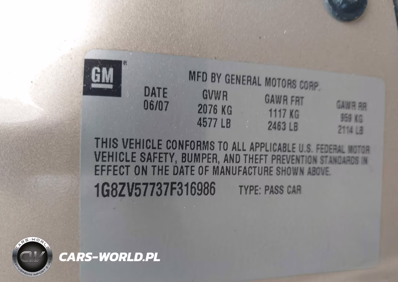 2007 Saturn Aura Xr VIN:1G8ZV57737F316986 - 9