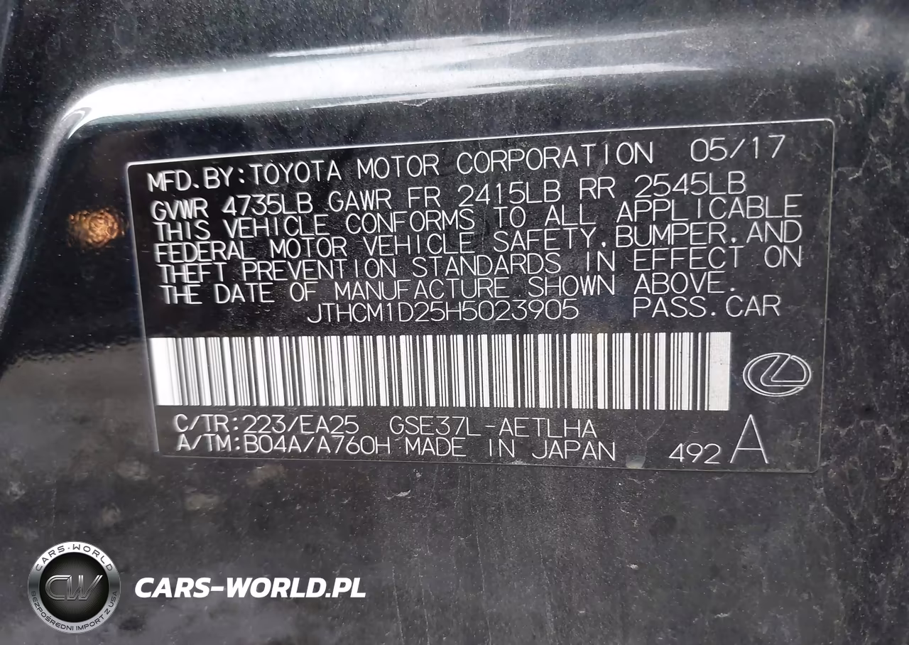 2017 Lexus Is 300 VIN:JTHCM1D25H5023905 - 9