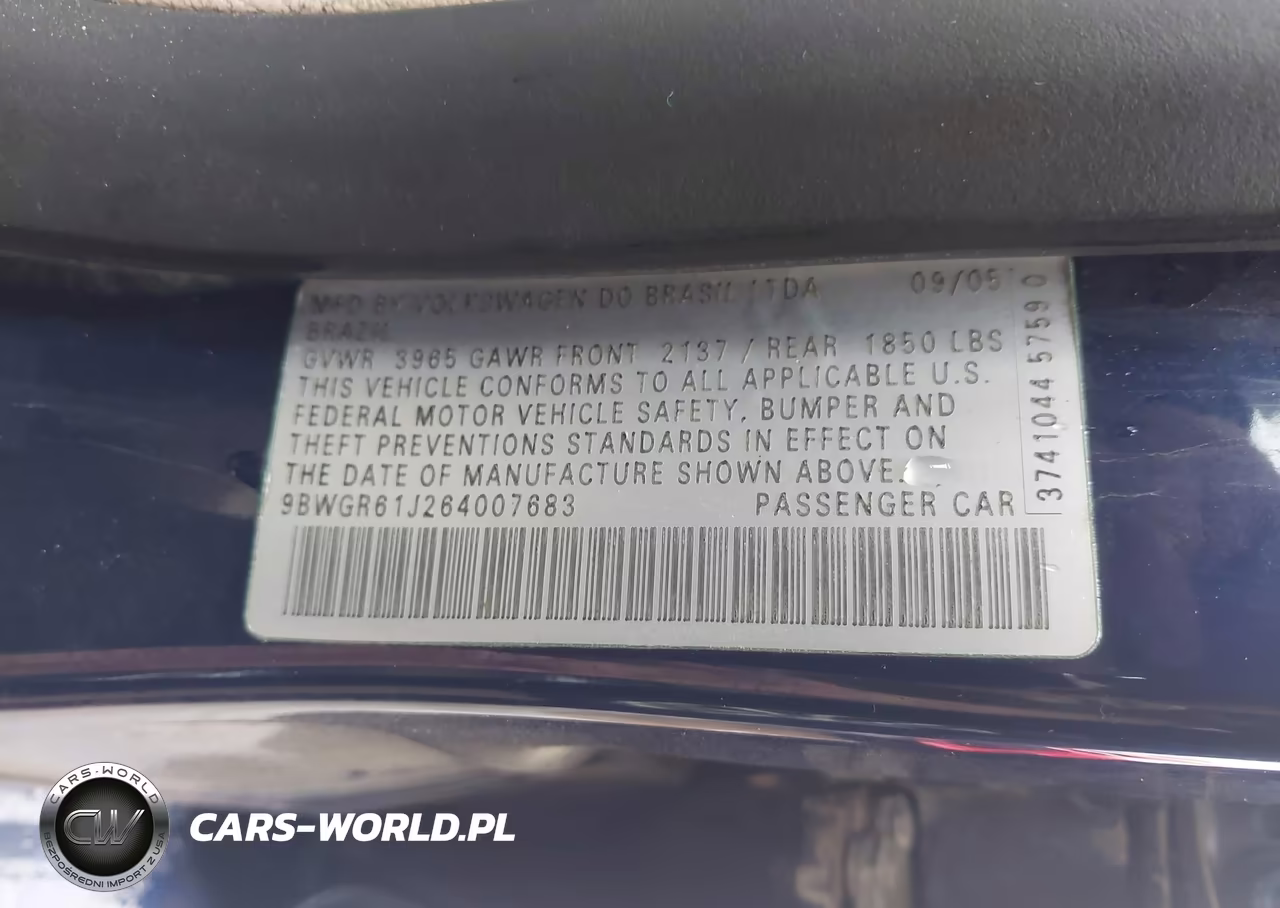 2006 Volkswagen Golf Gls Tdi VIN:9BWGR61J264007683 - 9