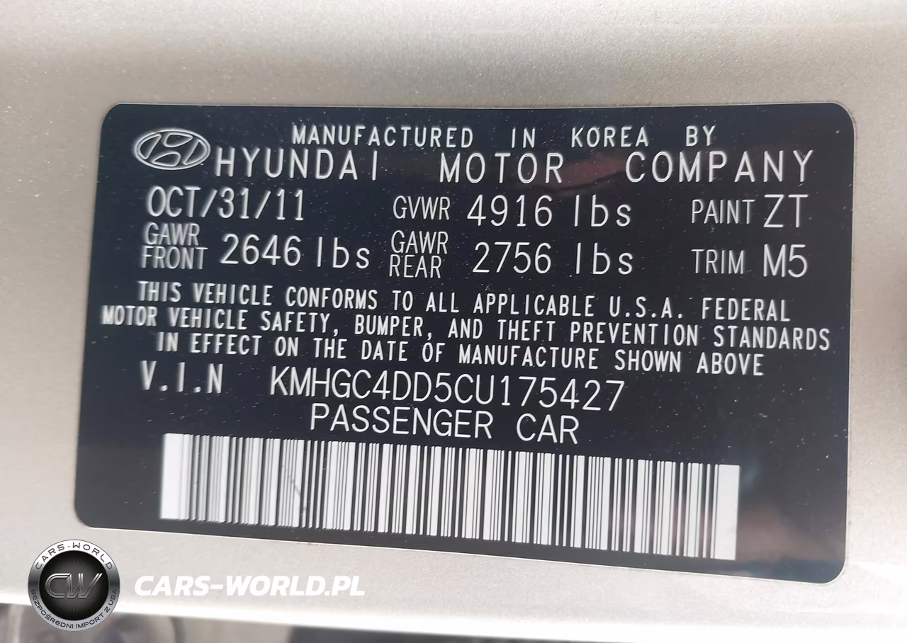 2012 Hyundai Genesis 3.8 VIN:KMHGC4DD5CU175427 - 9