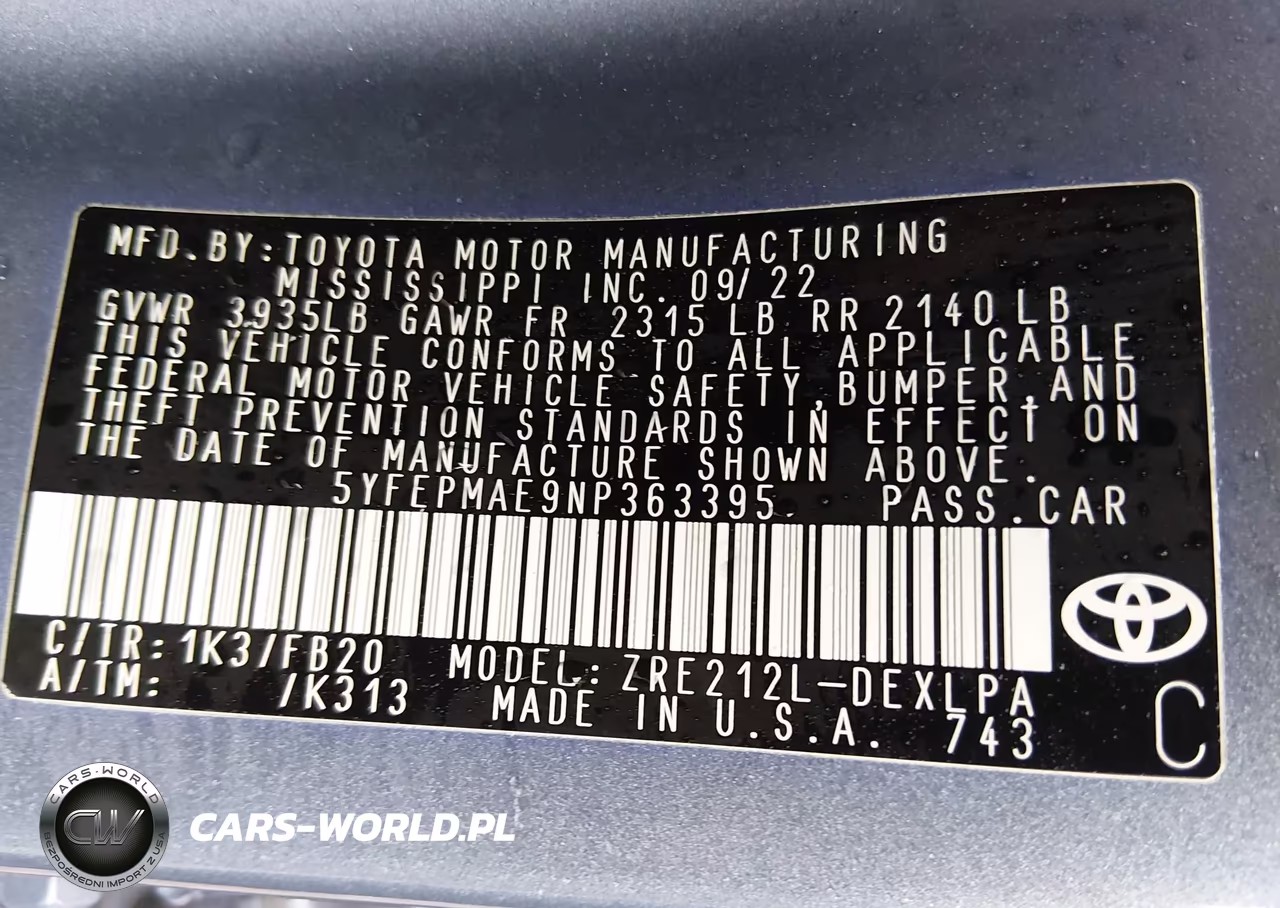 2022 Toyota Corolla Le VIN:5YFEPMAE9NP363395 - 9