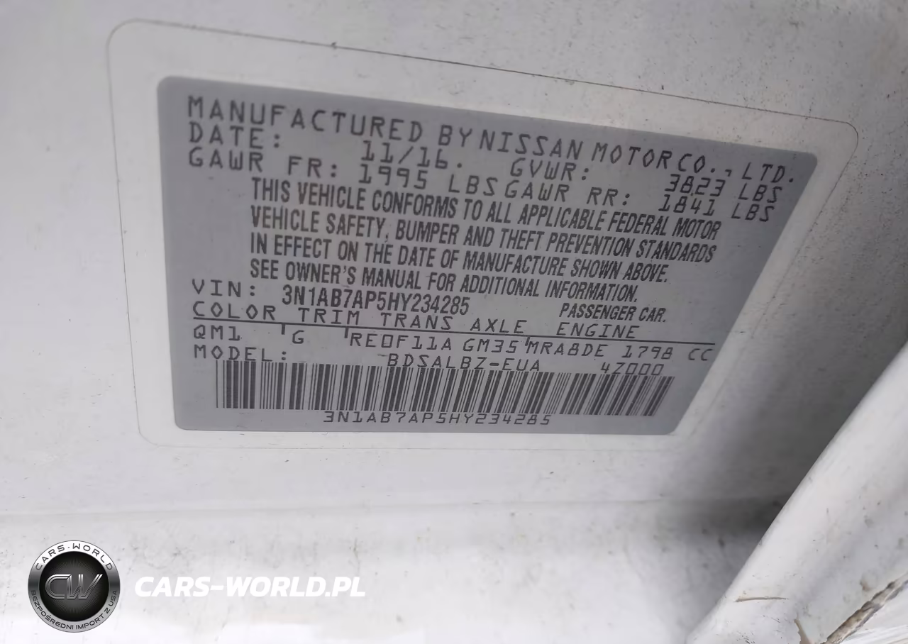 2017 Nissan Sentra S VIN:3N1AB7AP5HY234285 - 9