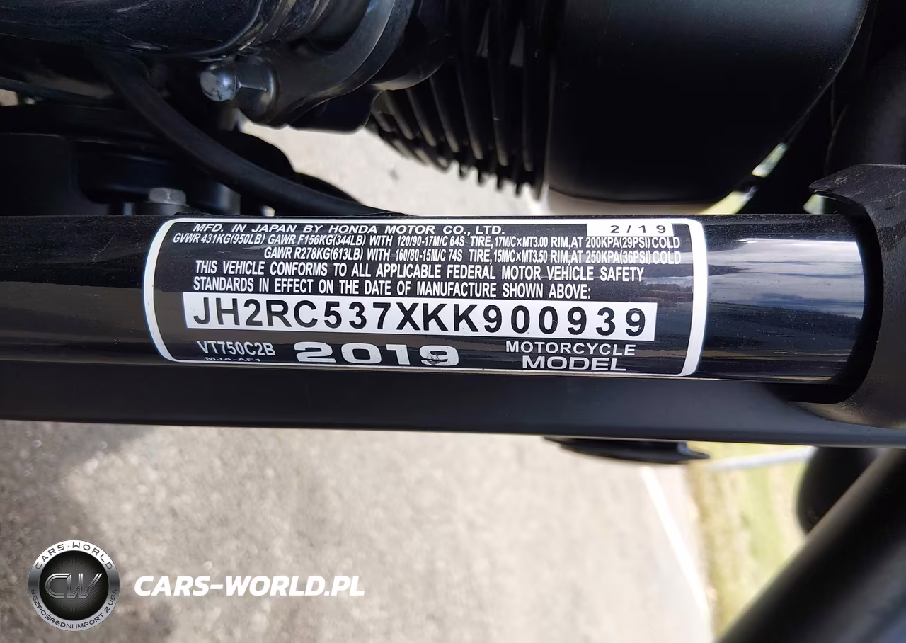 2019 Honda Vt750 C2B VIN:JH2RC537XKK900939 - 10